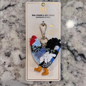 Haute Hippie Multicolor Beaded Rooster Key Charm